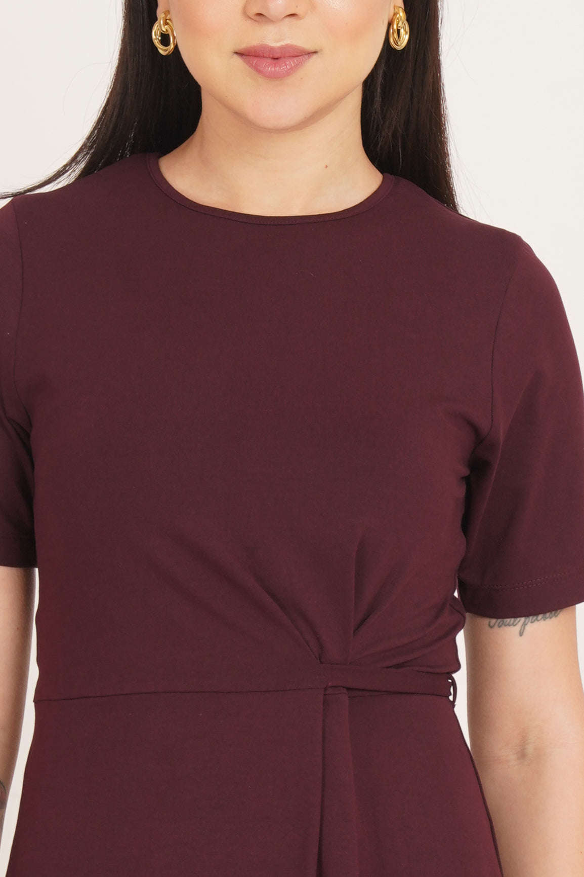BURGUNDY TWIST WAIST MAXI