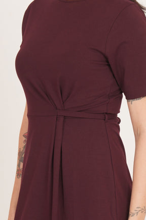 BURGUNDY TWIST WAIST MAXI