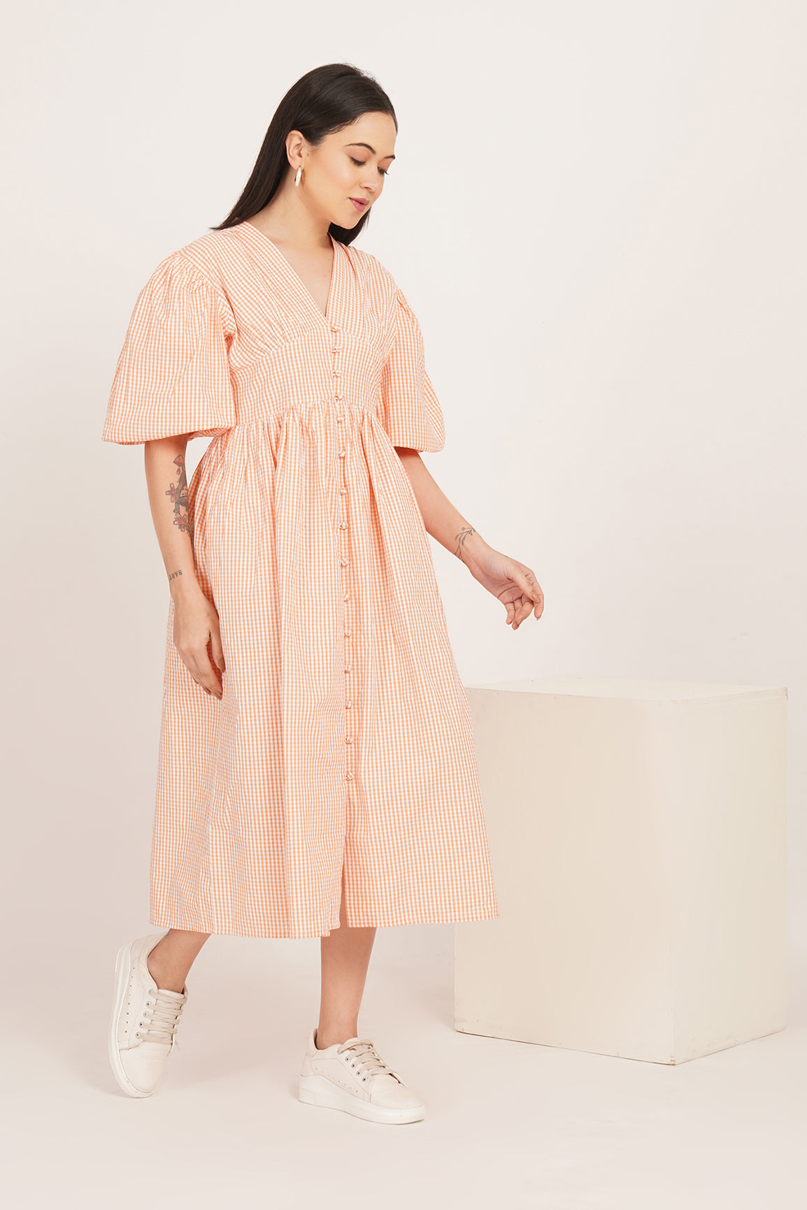 GINGHAM COTTON MAXI