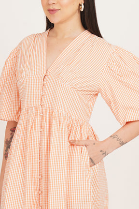 GINGHAM COTTON MAXI