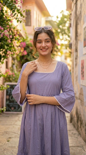 LAVENDER BREEZE COTTON DRESS