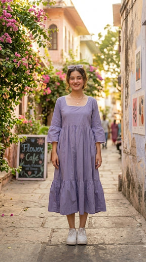 LAVENDER BREEZE COTTON DRESS