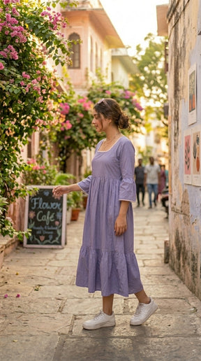 LAVENDER BREEZE COTTON DRESS