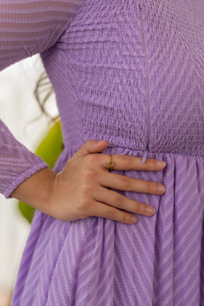 LILAC SMOCKED NURSING MAXI