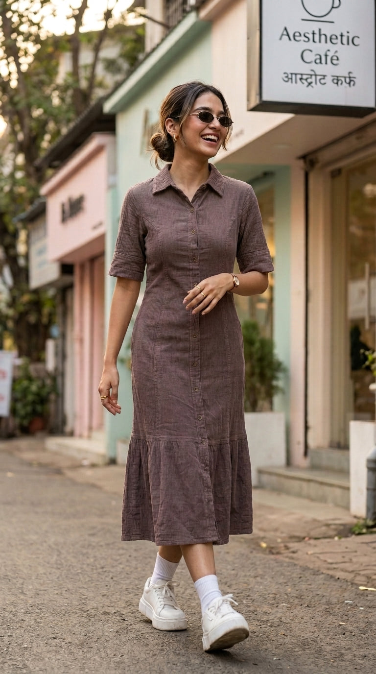 MOCHA MUSE COTTON DENIM MAXI