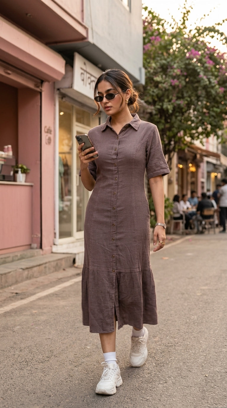 MOCHA MUSE COTTON DENIM MAXI