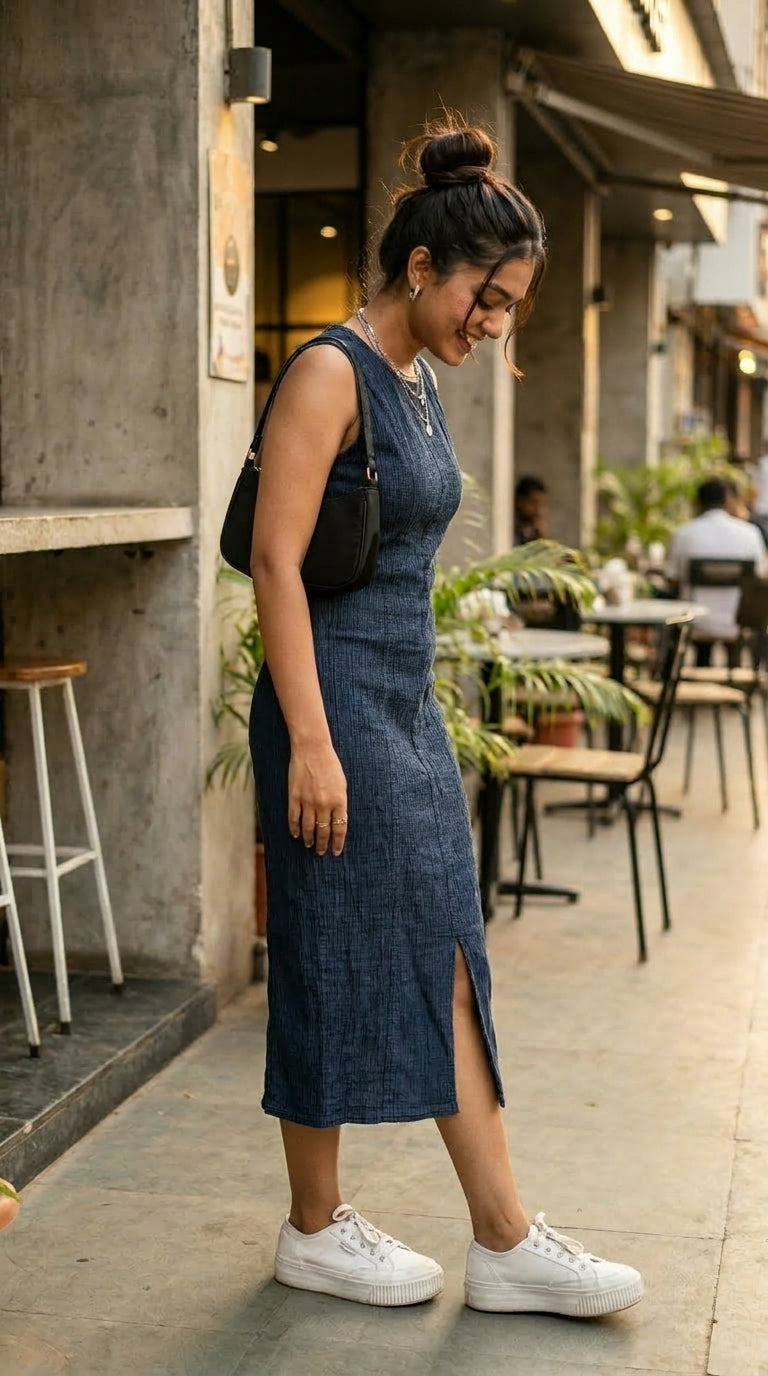 MIDNIGHT BLUE COTTON DENIM MAXI