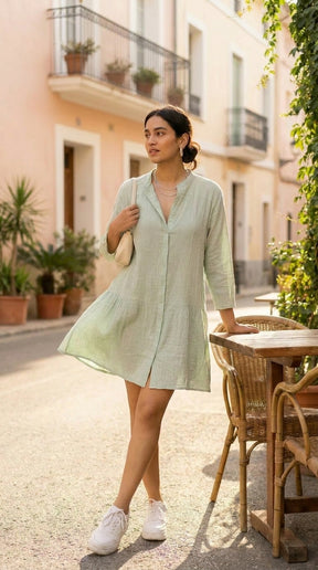 MINT BREEZE COTTON DENIM MIDI