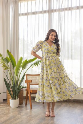 PASTEL FLORAL NURSING MAXI