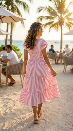 PINK SORBET COTTON KAFTAN MAXI