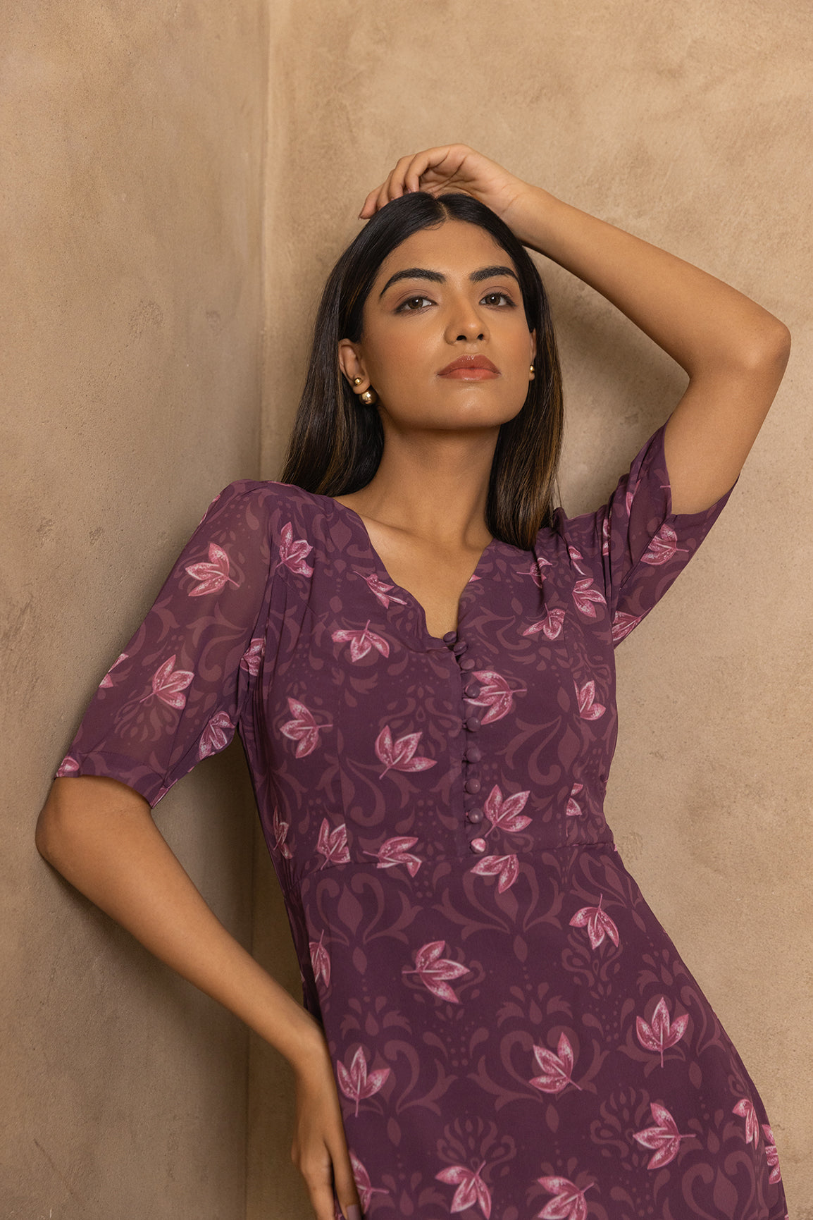 MAUVE WINE FLORAL MAXI