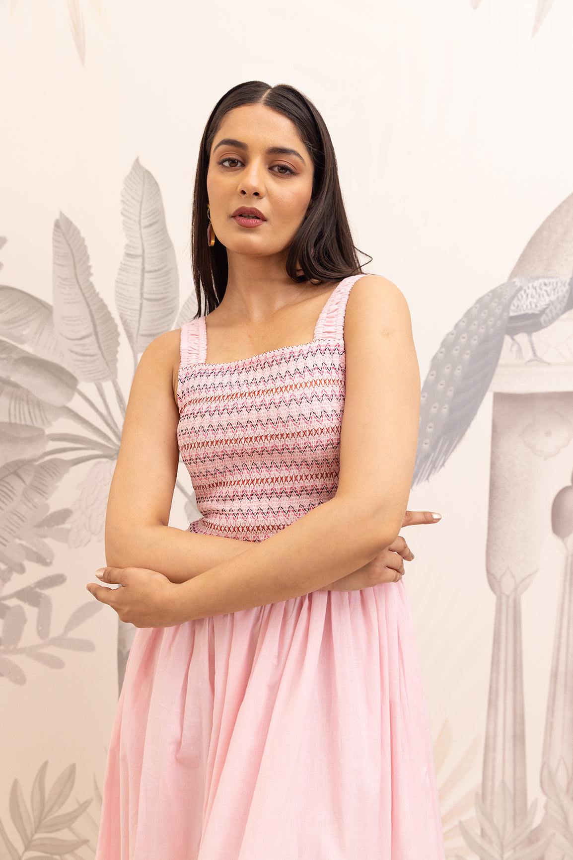 BABY PINK SMOCKED MAXI