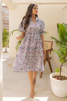 White Cotton Midi Dress – Light, Airy & Summer-Ready
