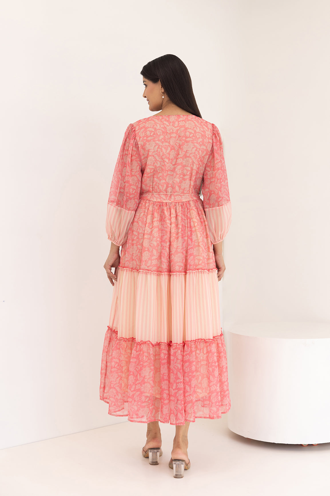 PINK PAISLEY & STRIPED MAXI