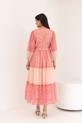 PINK PAISLEY & STRIPED MAXI