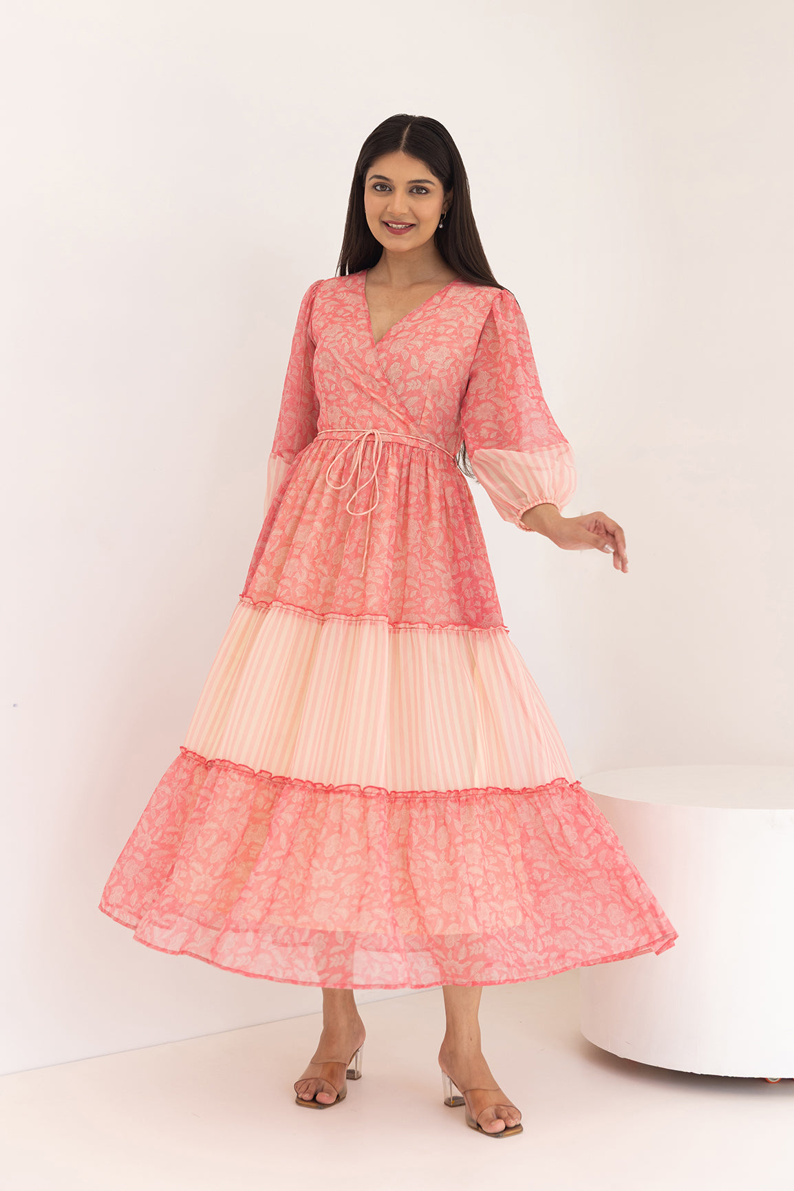 PINK PAISLEY & STRIPED MAXI