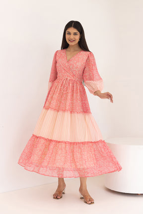 PINK PAISLEY & STRIPED MAXI