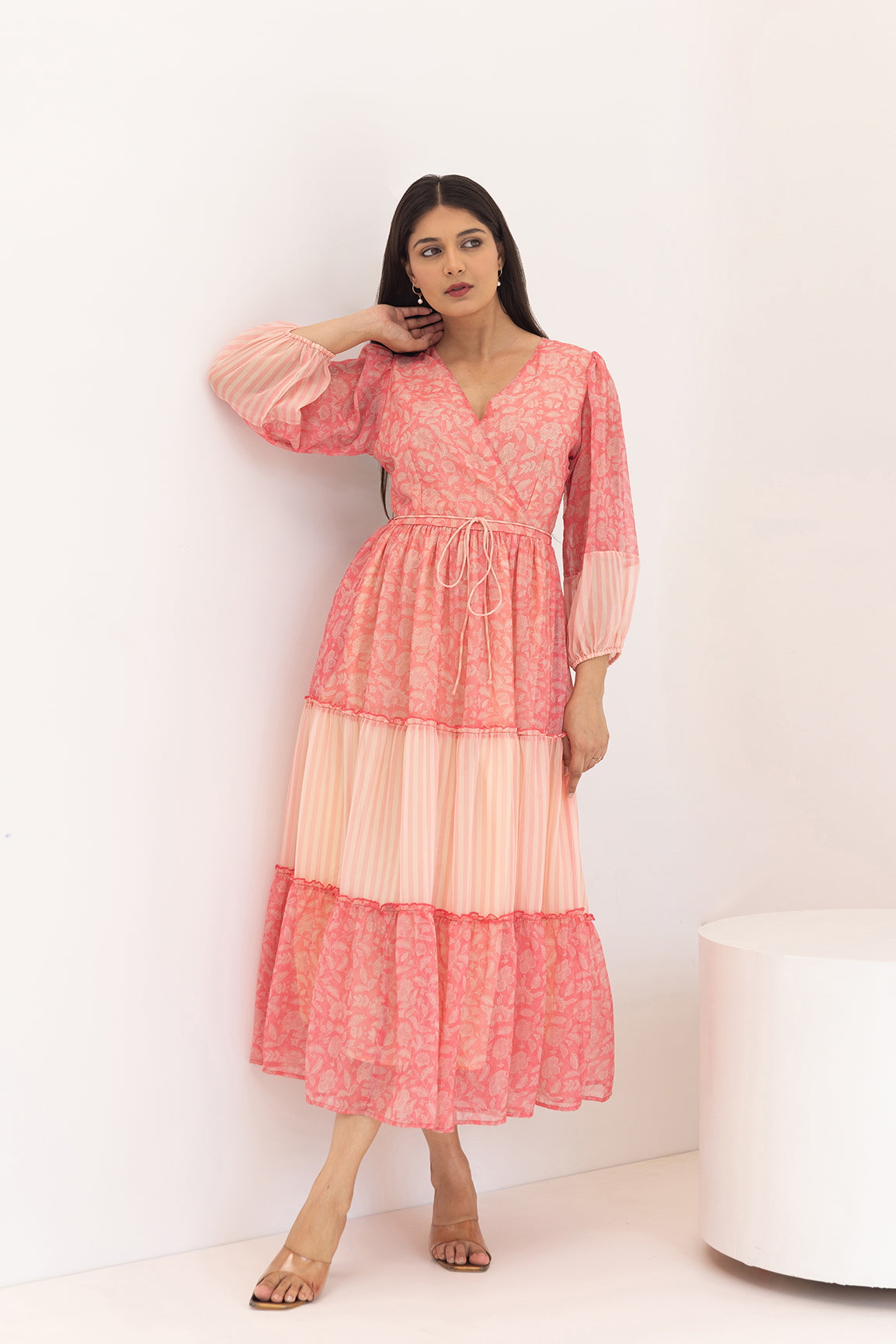 PINK PAISLEY & STRIPED MAXI