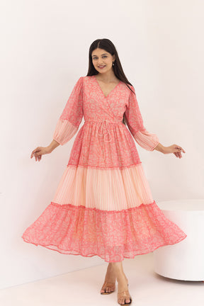 PINK PAISLEY & STRIPED MAXI