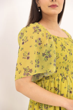 PEAR GREEN FLORAL MAXI