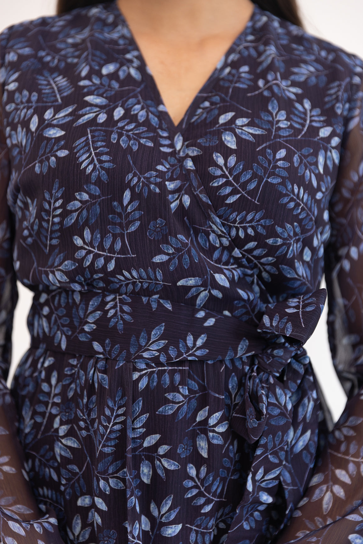 BLUE WRAP CHIFFON MAXI