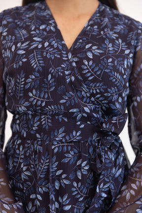 BLUE WRAP CHIFFON MAXI