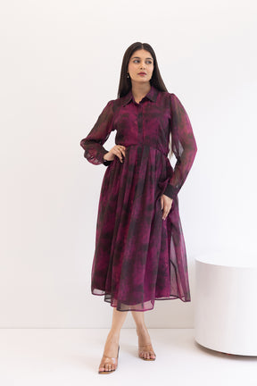 BURGUNDY SHIRT MAXI