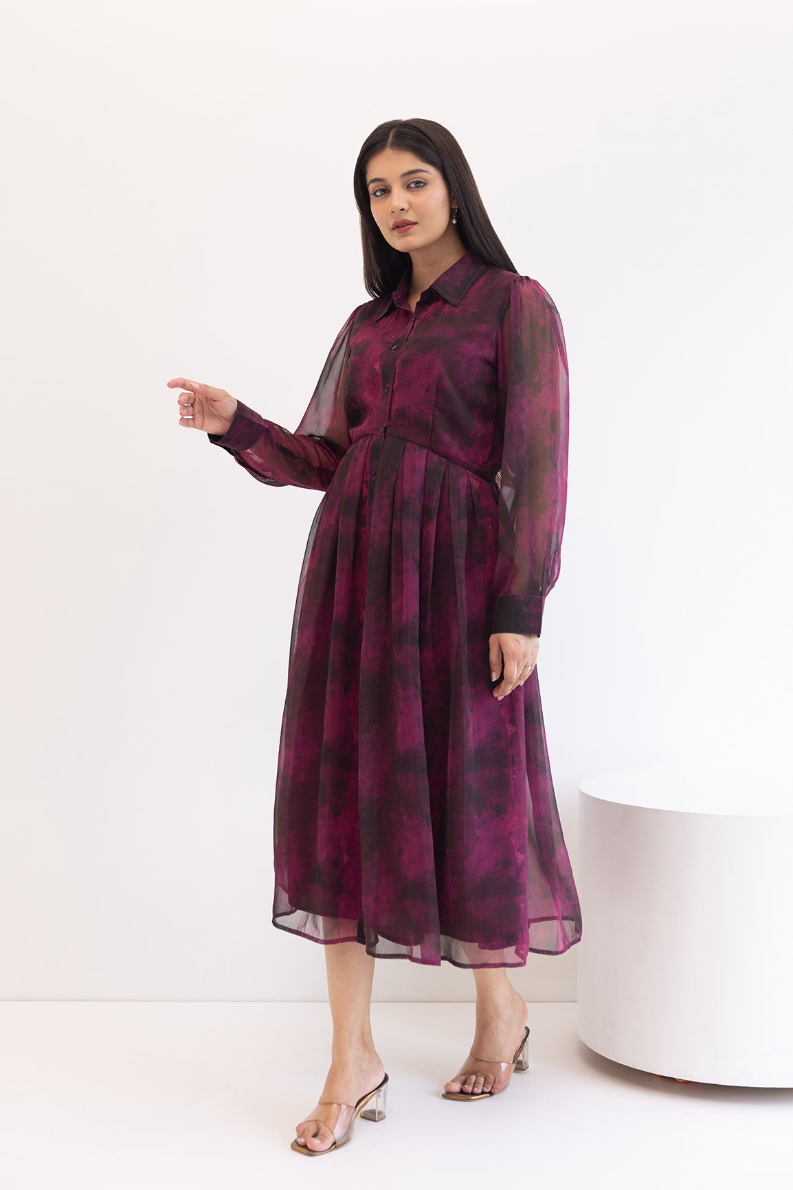 BURGUNDY SHIRT MAXI