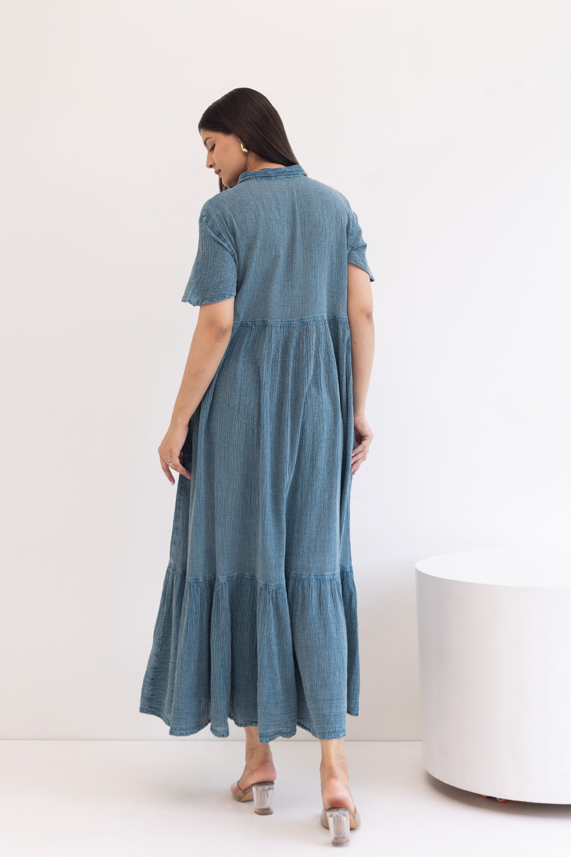 EVERYDAY SERENE BLUE COTTON DENIM MAXI