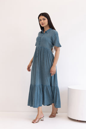 EVERYDAY SERENE BLUE COTTON DENIM MAXI
