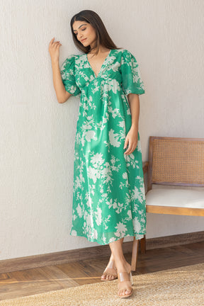 SEAFOAM GREEN FLORAL MAXI