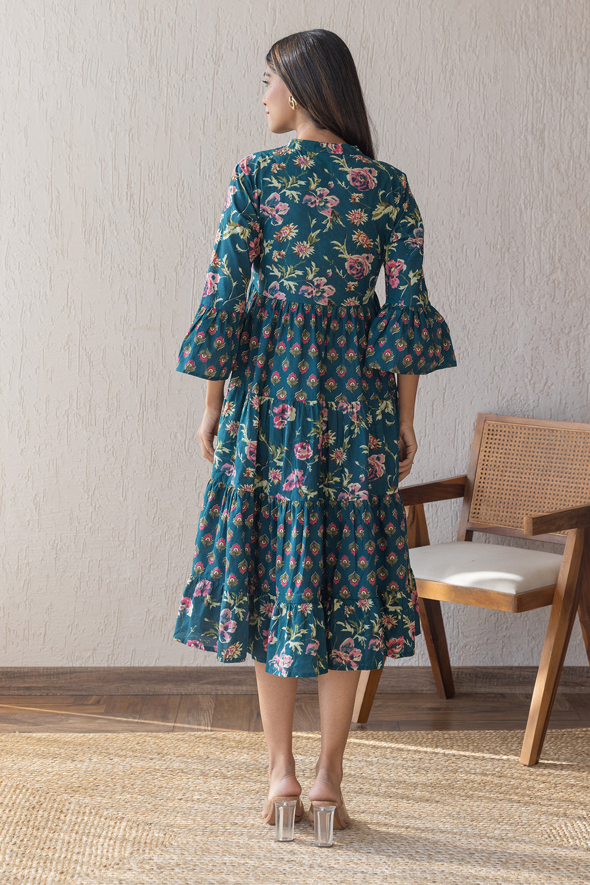 EMERALD COTTON PRINTED MAXI