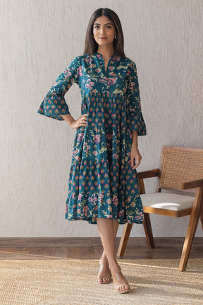 EMERALD COTTON PRINTED MAXI