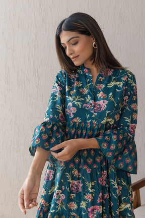 EMERALD COTTON PRINTED MAXI