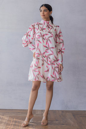 WHITE FLORAL MIDI DRESS