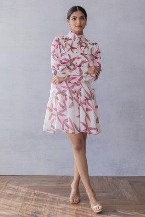 WHITE FLORAL MIDI DRESS