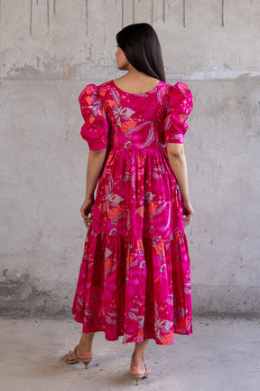 PINK FLORAL COTTON MAXI