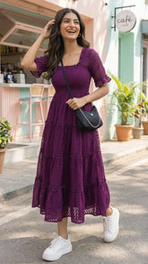 PLUM SMOCKED MAXI