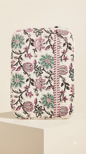 ROSEVINE FLORAL QUILTTED LAPTOP BAG