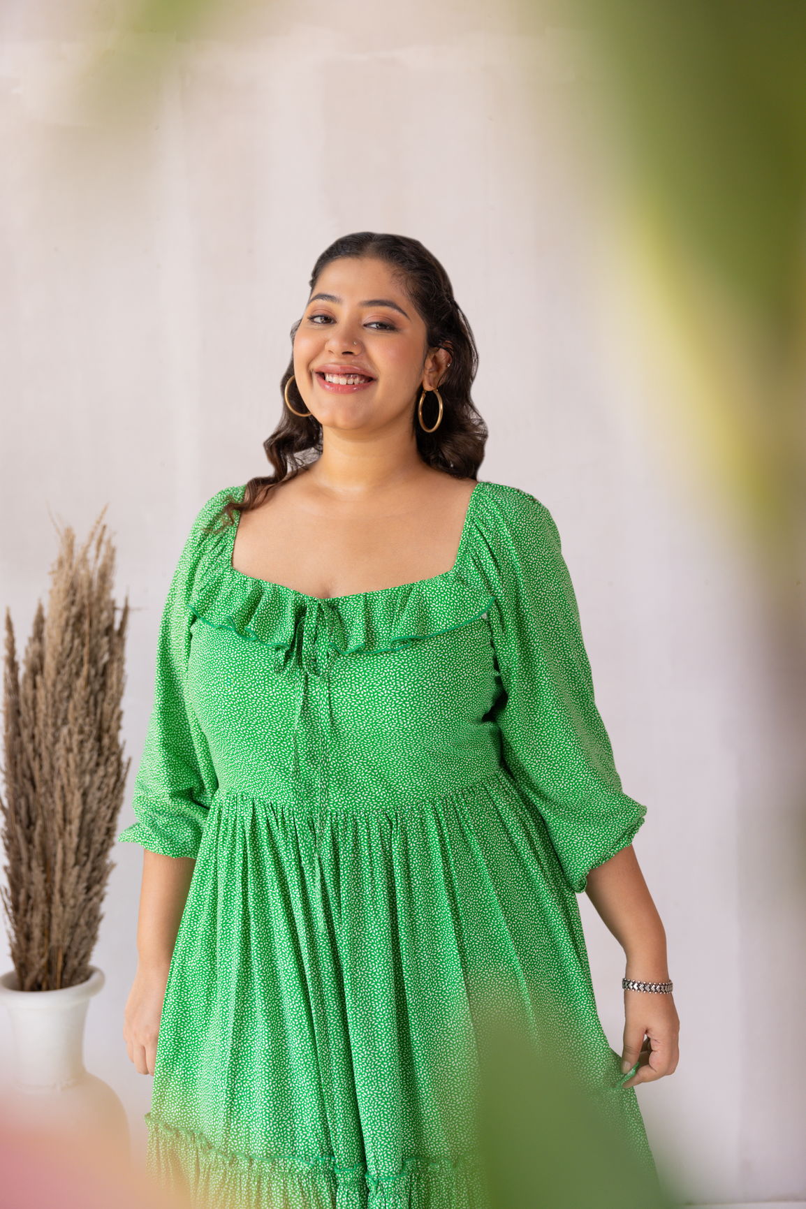 Shamrock Maxi Dress - Polago Plus Vibrant & Flowing Silhouette Shamrock Maxi Dress - Polago Plus Vibrant & Flowing Silhouette