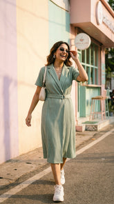 SAGE GREEN BELTED MAXI