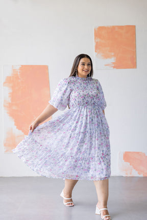 WHITE SMOCKED TIERED MAXI - POLAGO PLUS