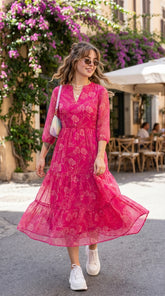 PINK CHIFFON MAXI