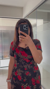 BLACK FLORAL LACE MAXI