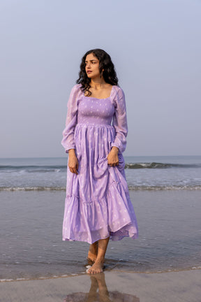 LILAC SMOCKED MAXI