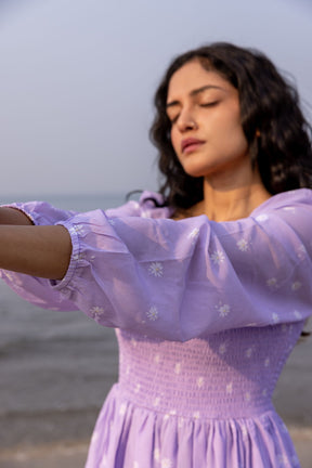 LILAC SMOCKED MAXI