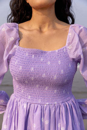 LILAC SMOCKED MAXI