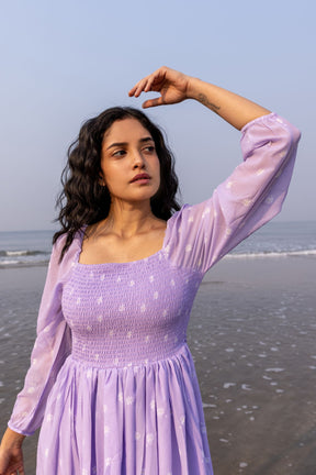 LILAC SMOCKED MAXI