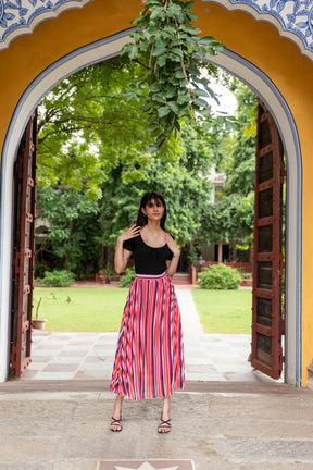 MULTICOLOUR PLEATED SKIRT