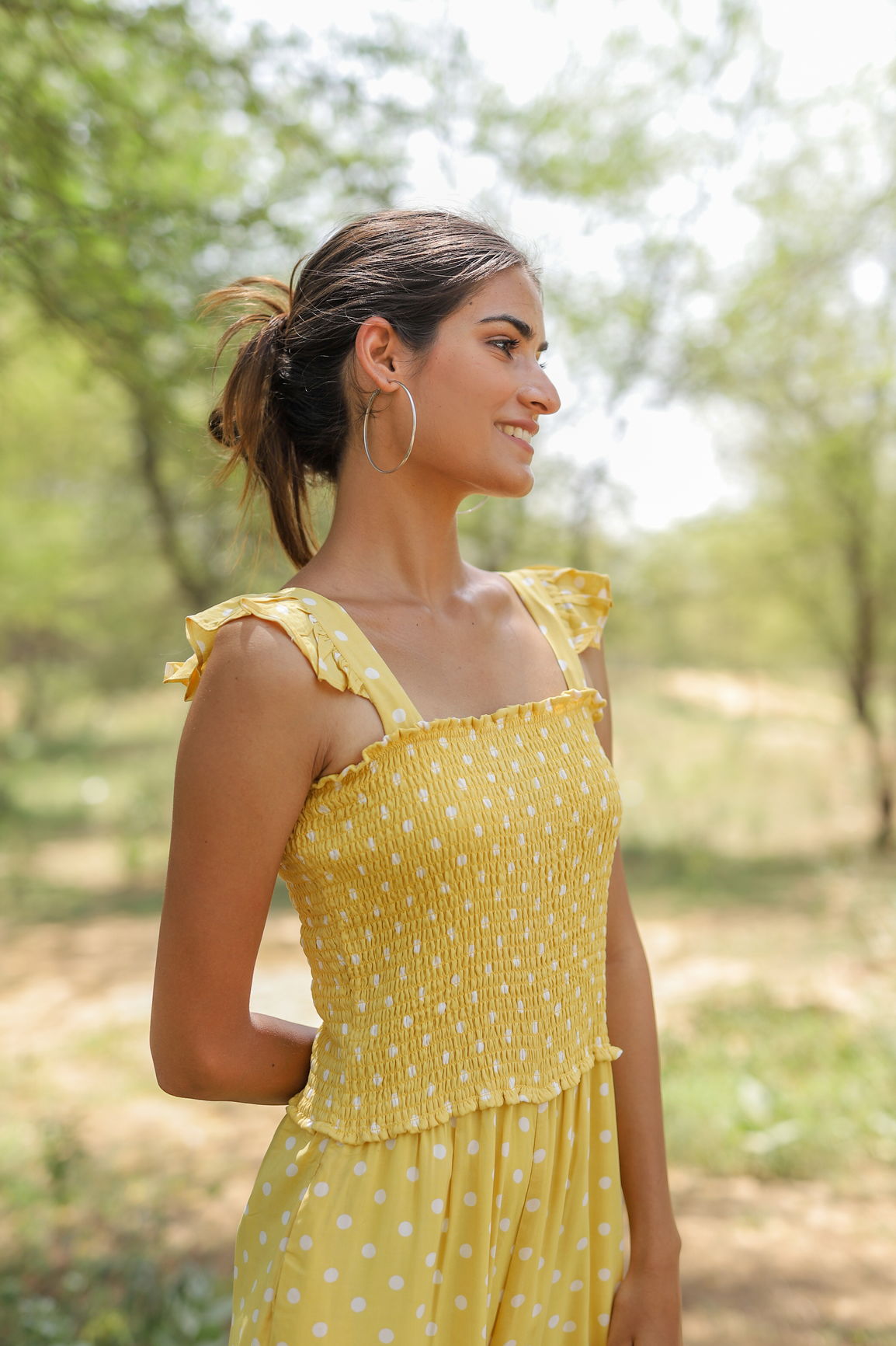 Little Girls Yellow Polka Dot Dresses Stock Photo 130561949 | Shutterstock